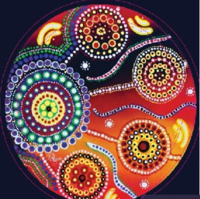 Indigenous Art - Unity Tin by Polly -  with Almond Nougat Pieces  - 150g