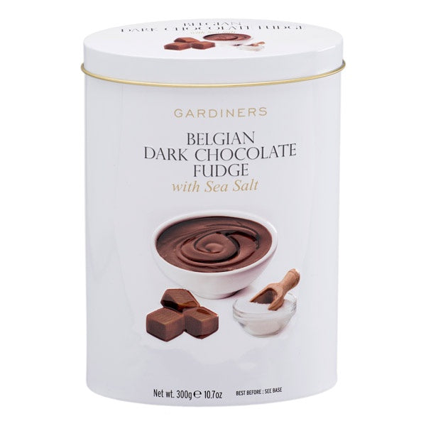 Belgian Chocolate with Sea Salt Fudge in Tin