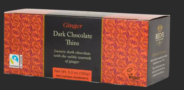 Dark Chocolate & Ginger Thins 150g