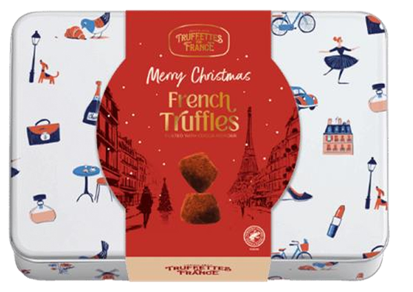 Truffettes De France Fine Truffles in Christmas Gift Tin - 500g