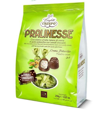 Twist Wrapped Milk Pralines with Pistachio Cream - 250g Bag