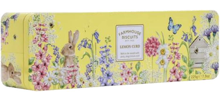 English Garden Tin with Lemon Curd Biscuits - 225g