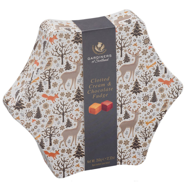 Star Shaped Christmas Tin with Clotted Cream Fudge