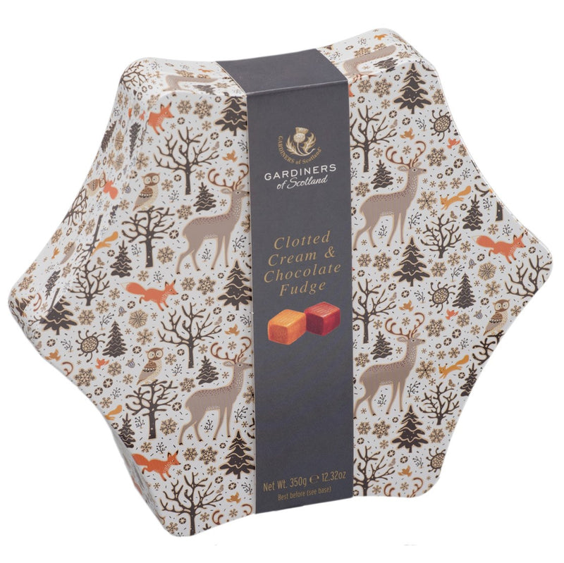 Star Shaped Christmas Tin with Clotted Cream Fudge