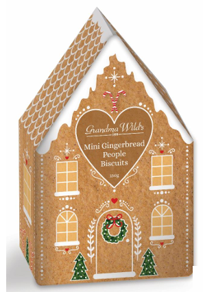 Gingerbread House Tin with Mini Gingerbread Biscuits - 150g