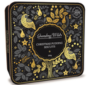 Embossed Partridge in a Pear Tree Tin with Christmas Pudding Biscuits - 200g