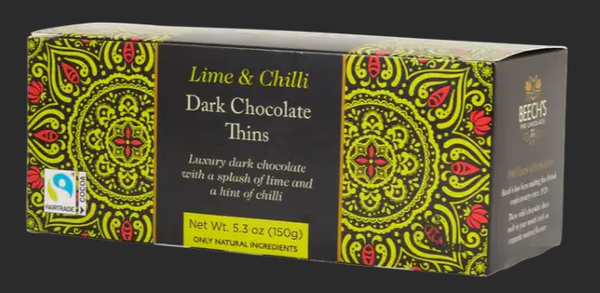 Dark Chocolate, Lime and Ginger Thins - 150g