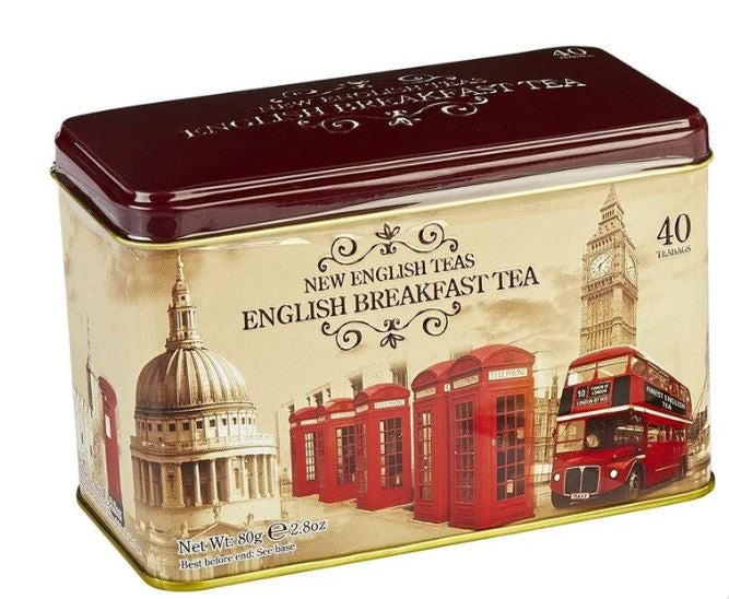 Vintage London Tea Tin with 40 English Breakfast Teabags