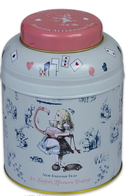 Alice in Wonderland Traditional Tea Caddy with 80 English Afternoon Tea Bags