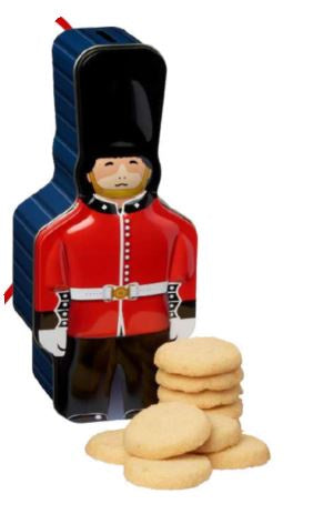 English Guard Soldier Money Tin with Shortbread Biscuits