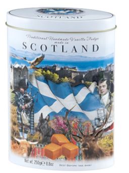 Vanilla fudge in Scottish themed gift tin