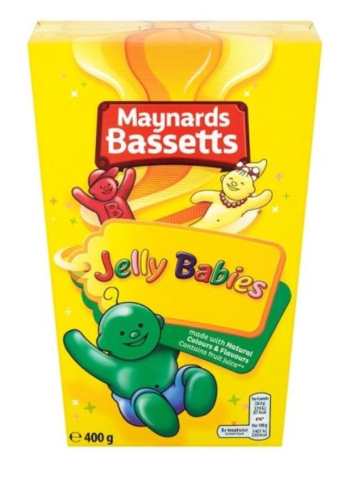 Bassetts dusted jelly babies 400g box