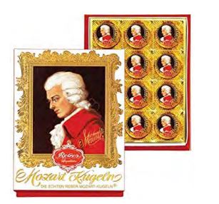 Mozart 12 piece pistachio marzipan chocolate coated