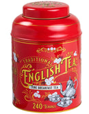 Vintage Victorian Red Tea Caddy with 240 English Breakfast Tea Bags