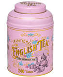 Vintage Victorian Rose Pink Tea Caddy with 240 English Breakfast Tea Bags