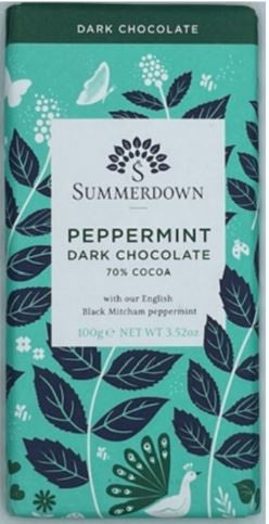 Summerdown Peppermint Dark Chocolate Bar - 100g