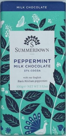Summerdown Peppermint Milk Chocolate Bar - 100g
