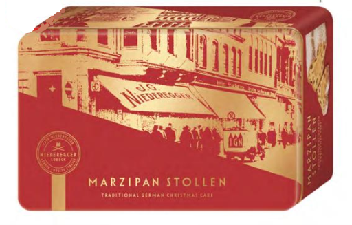 Marzipan Stollen in Traditional Gift Tin - 500g