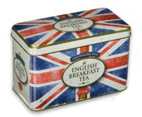 Union Jack Small Rectangular Tin with 40 English Breakfast Tea Bags