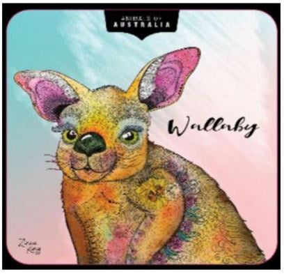 Animals of Australia - Wallaby Embossed Tin with Lemon Myrtle Butter Finger Biscuits - 150g