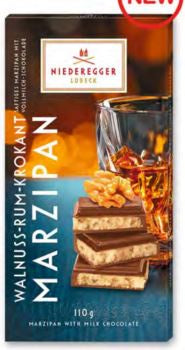 Milk Chocolate Marzipan Bar with Walnut & Rum - 100g